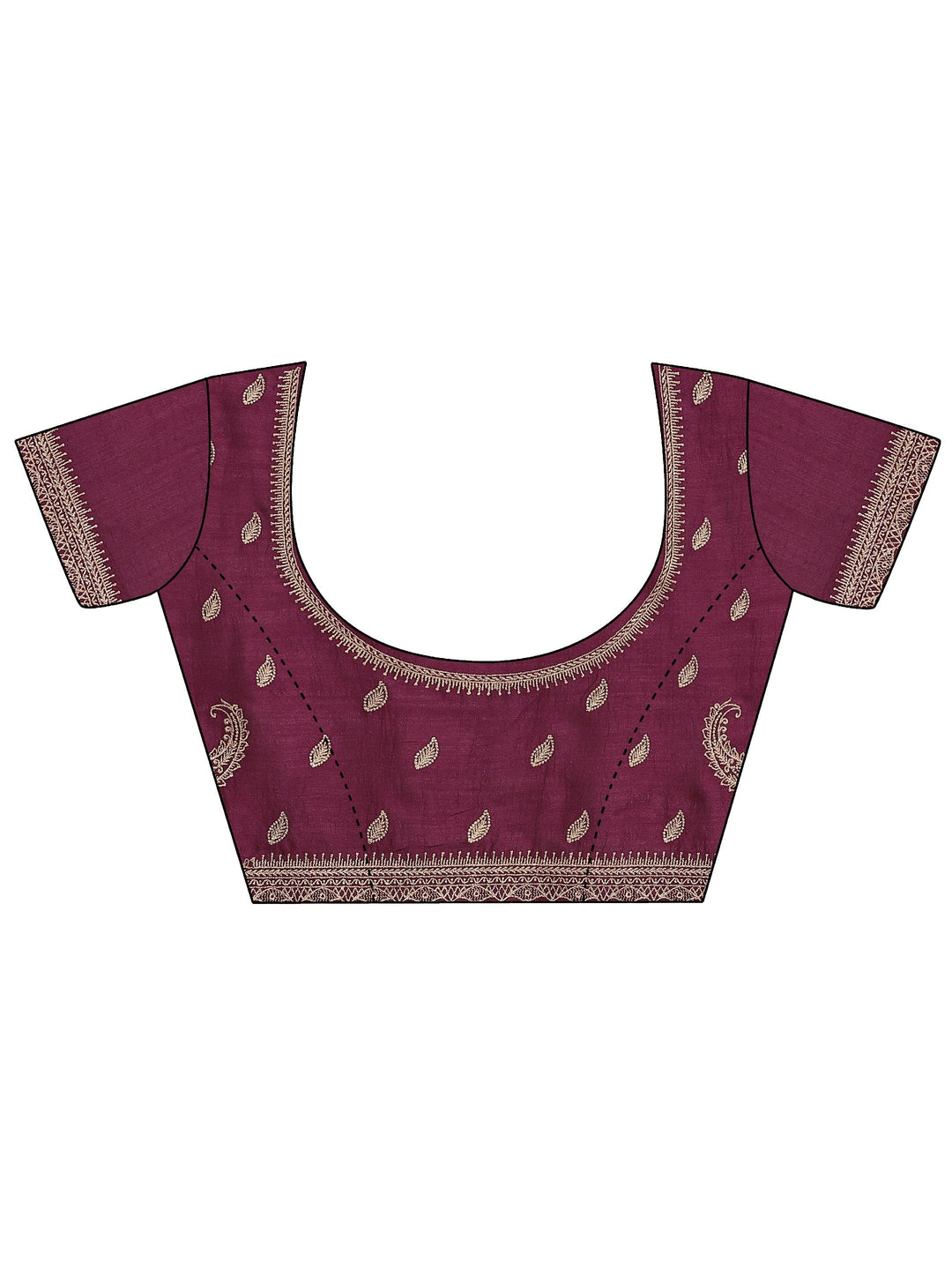 Maroon Solid Georgette Saree With Unstitched Blouse Piece