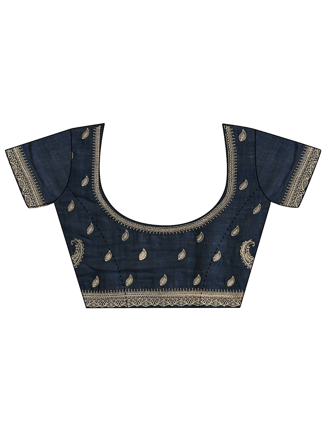 Blue Solid Georgette Saree With Unstitched Blouse Piece