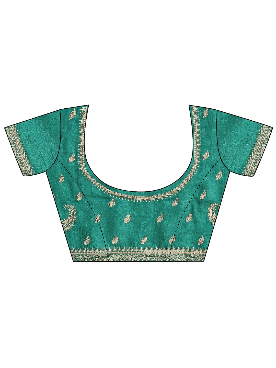 Green Solid Georgette Saree With Unstitched Blouse Piece