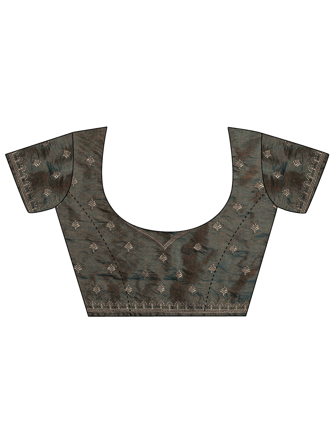 Blue Embellished Silk Blend Saree With Unstitched Blouse Piece