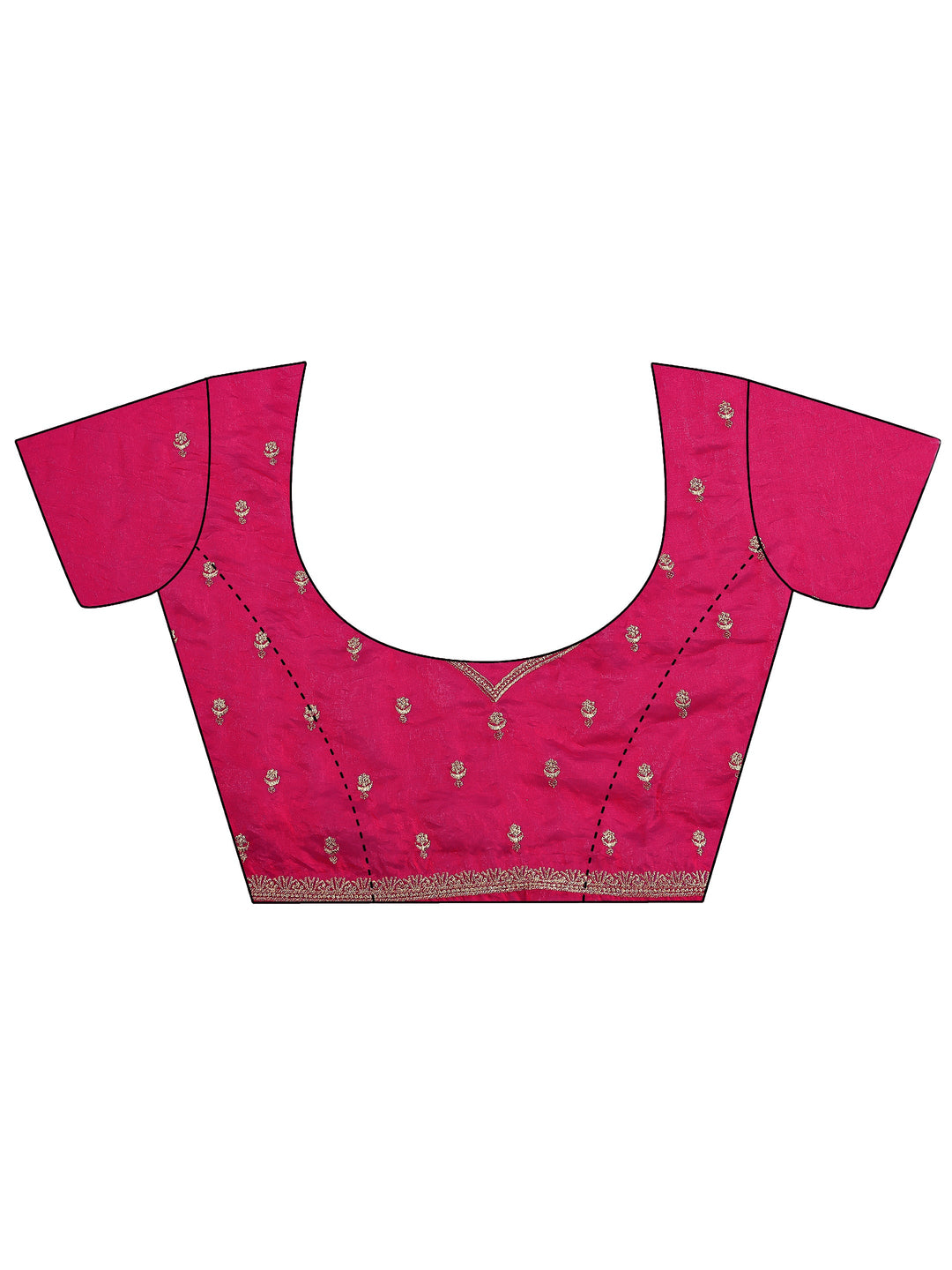 Pink Embellished Silk Blend Saree With Unstitched Blouse Piece