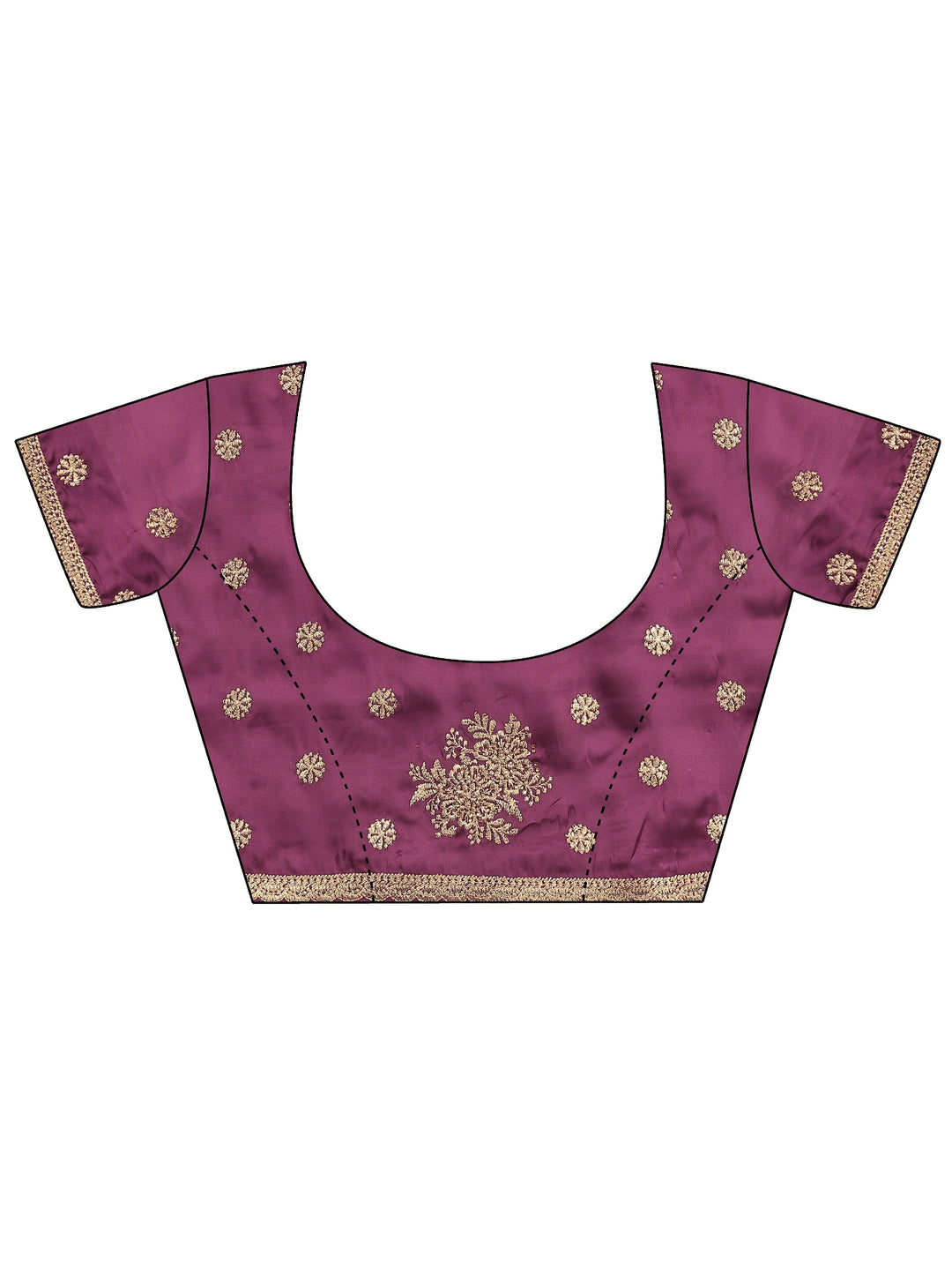 Mauve Embroidered Silk Blend Saree With Unstitched Blouse Piece