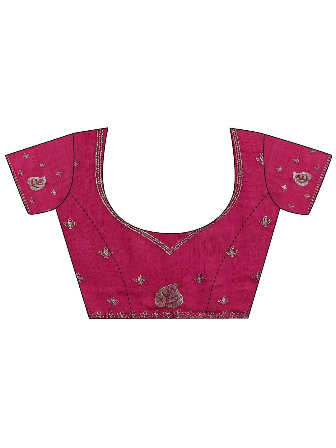 Pink Solid Silk Blend Saree With Unstitched Blouse Piece