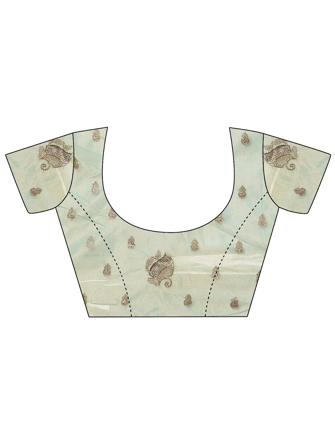 Blue Embroidered Nylon Saree With Unstitched Blouse Piece