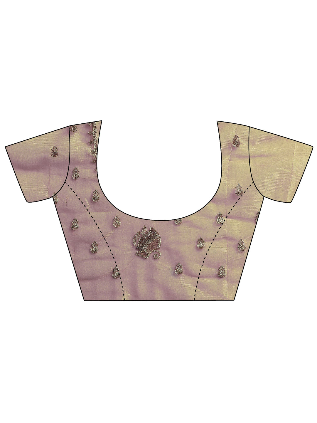 Lavender Embroidered Nylon Saree With Unstitched Blouse Piece