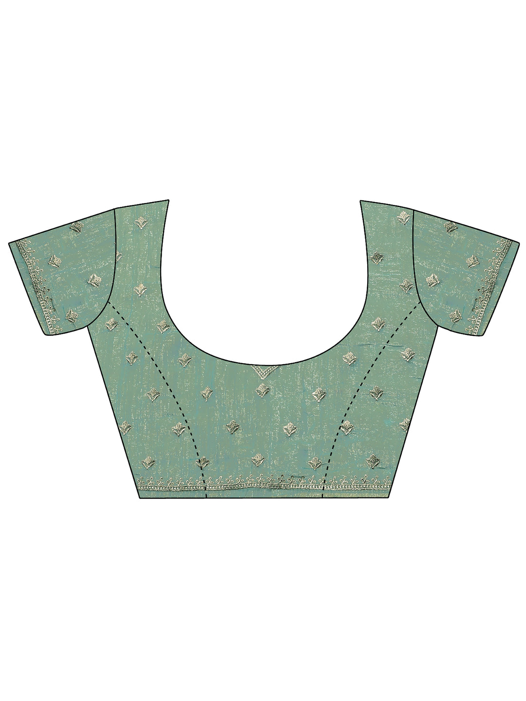 Blue Embellished Silk Blend Saree With Unstitched Blouse Piece