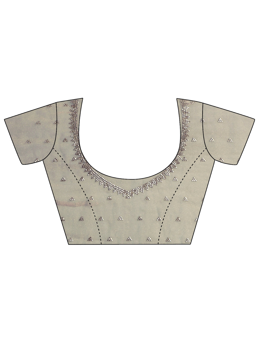 Blue Embellished Silk Blend Saree With Unstitched Blouse Piece