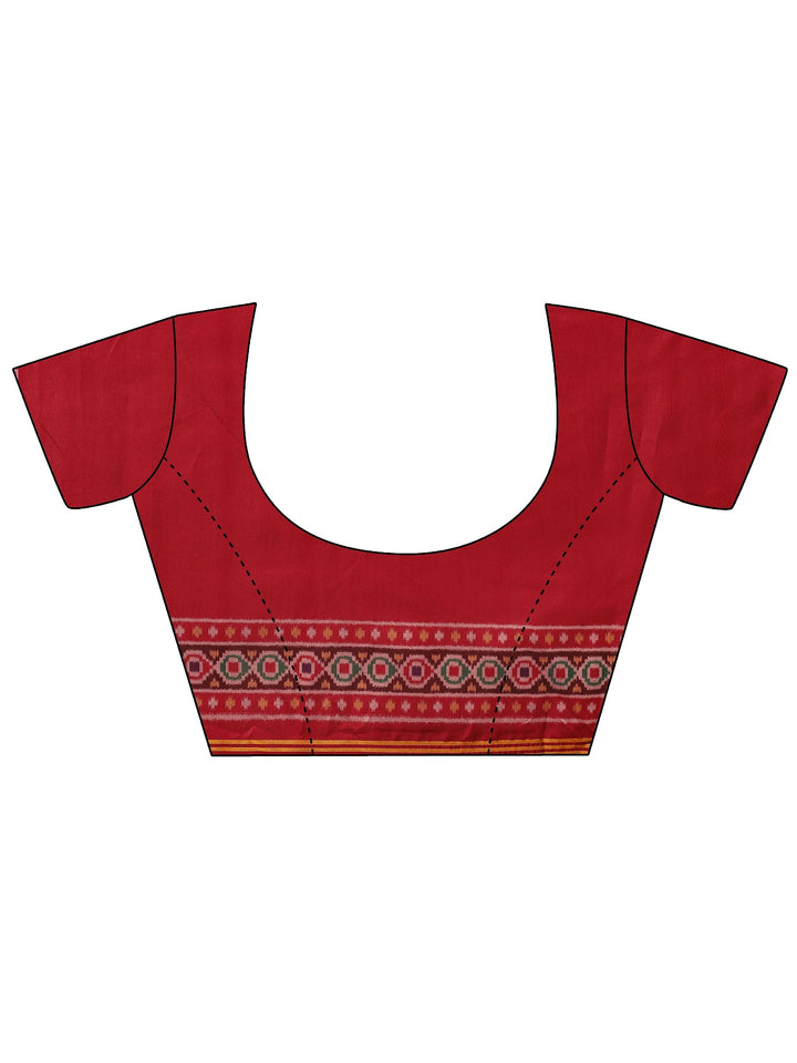 Blue Printed Silk Blend Saree With Unstitched Blouse Piece