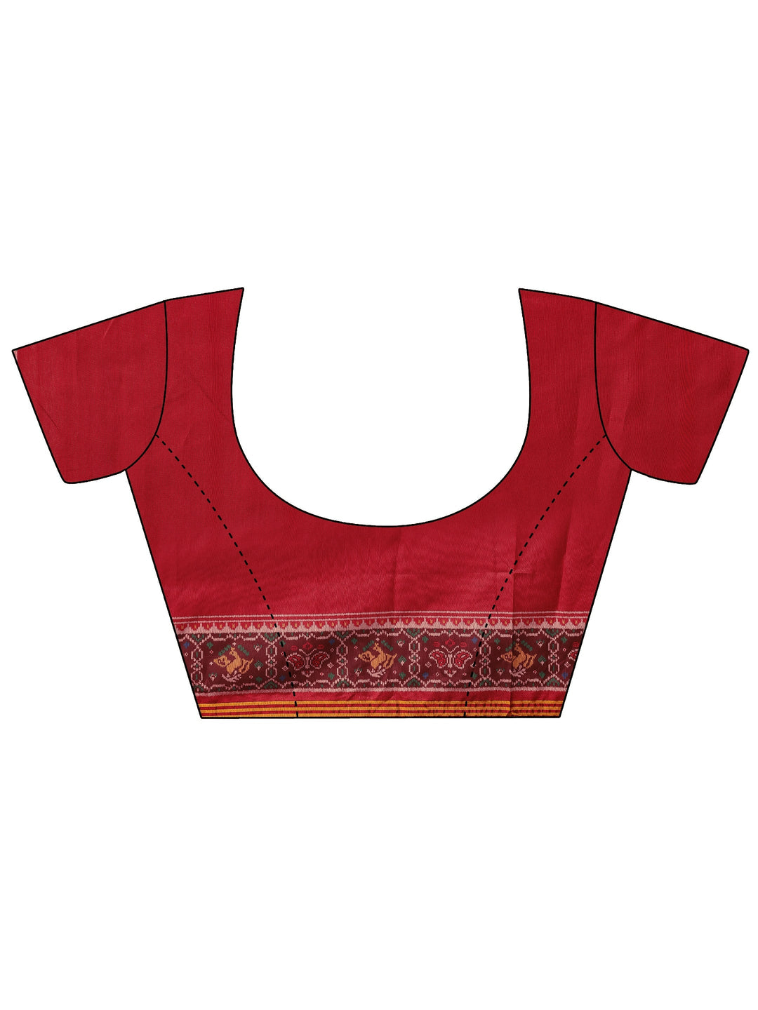 Green Ikkat Printed Silk Blend Saree With Unstitched Blouse Piece