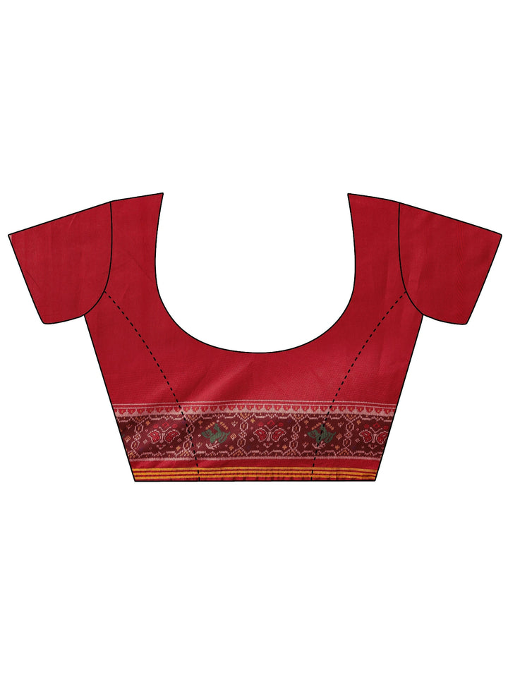 Mustard Printed Silk Blend Saree With Unstitched Blouse Piece