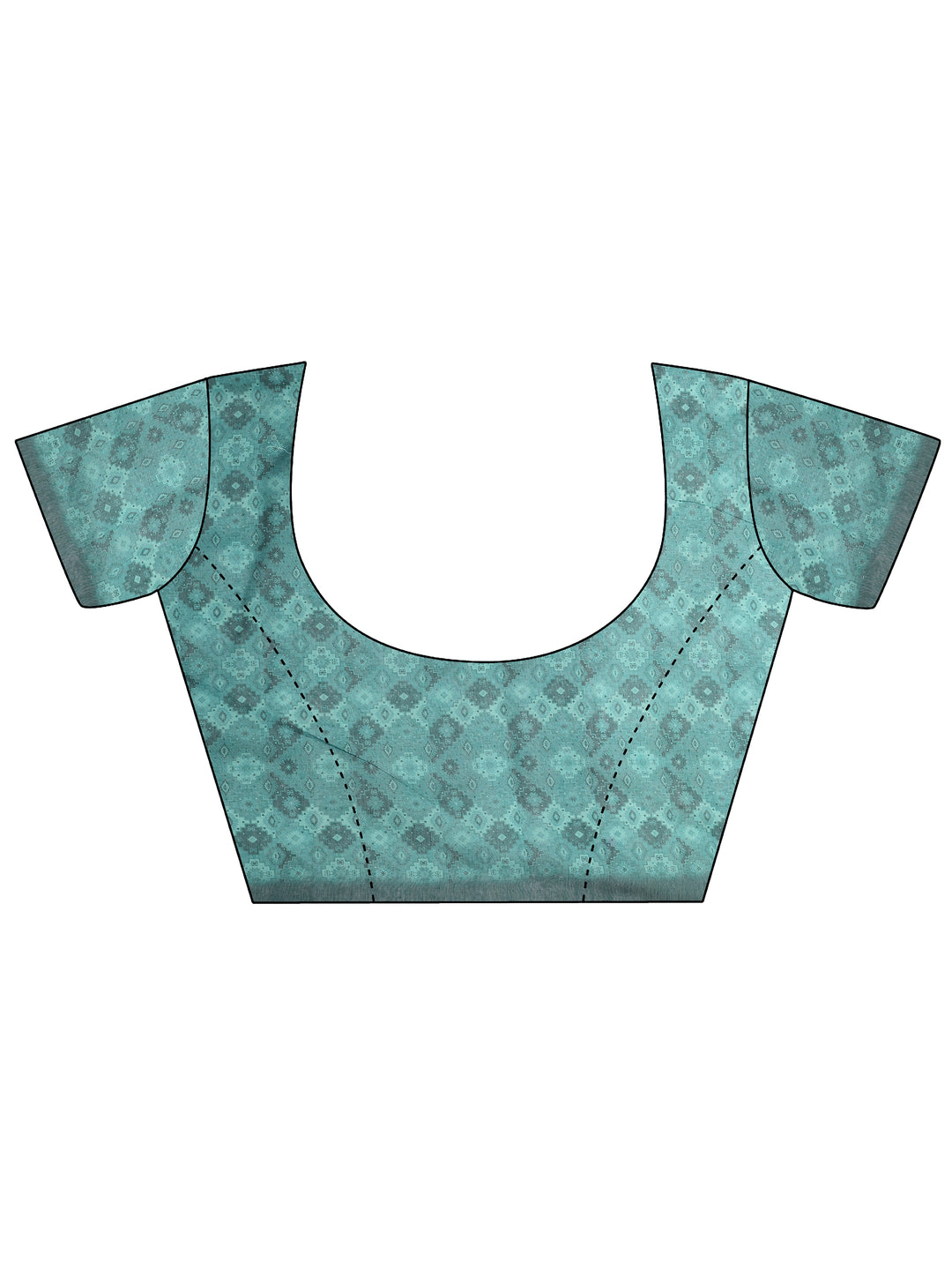 Blue Printed Silk Blend Sarees With Unstitched Blouse Piece