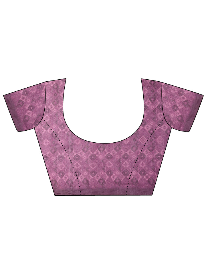 Multi Printed Silk Blend Sarees With Unstitched Blouse Piece