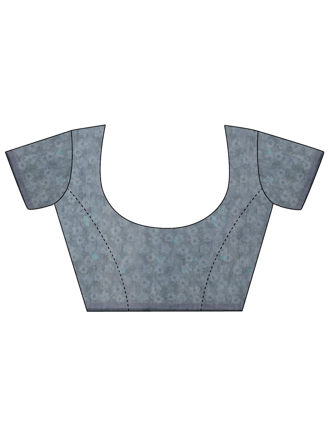 Blue Printed Silk Blend Sarees With Unstitched Blouse Piece