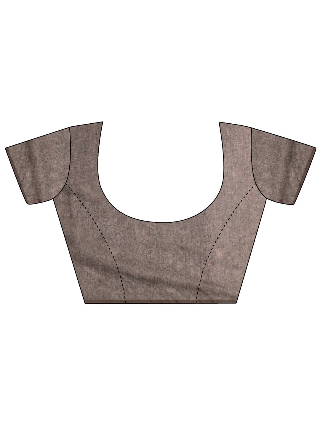 Brown Printed Silk Blend Sarees With Unstitched Blouse Piece