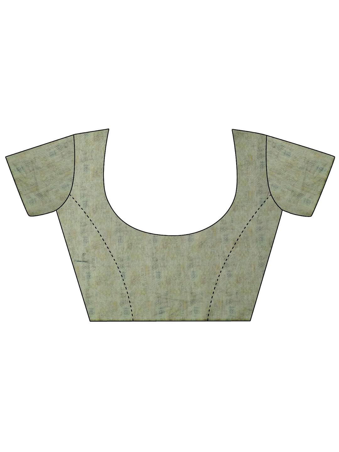 Green Printed Silk Blend Sarees With Unstitched Blouse Piece