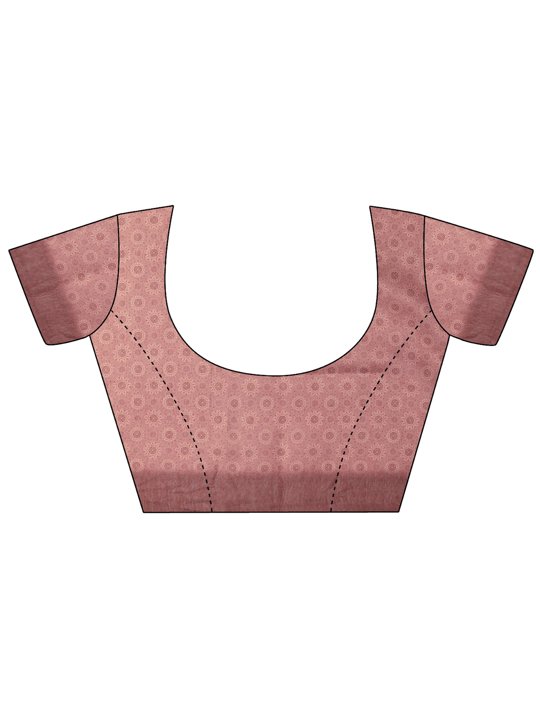 Peach Printed Silk Blend Sarees With Unstitched Blouse Piece