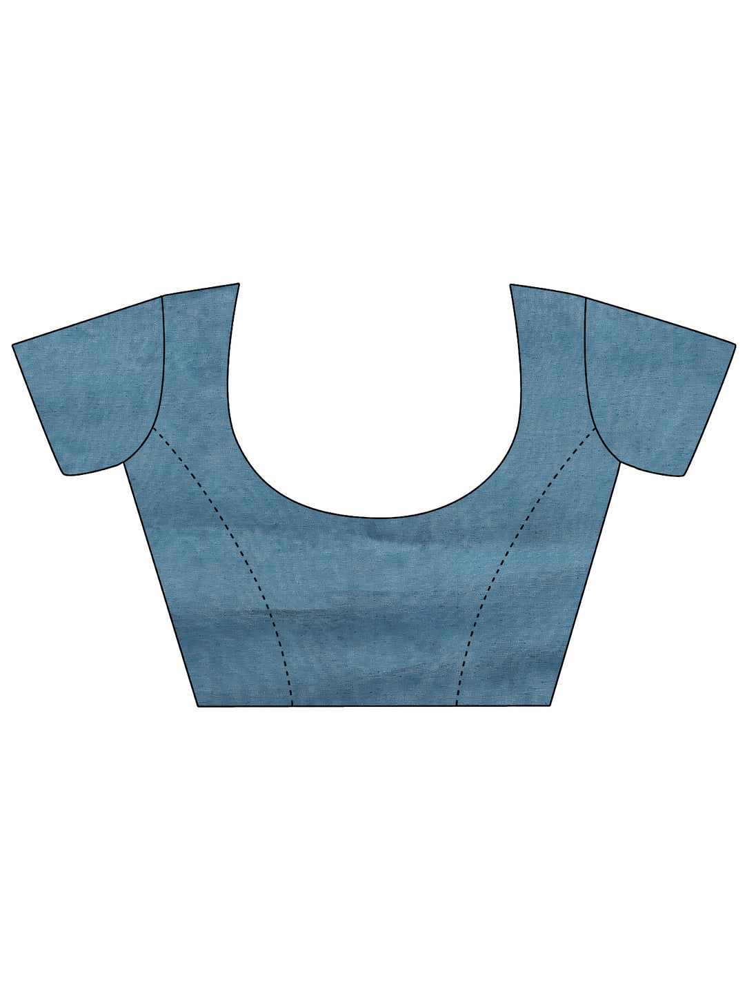 Blue Printed Silk Blend Sarees With Unstitched Blouse Piece