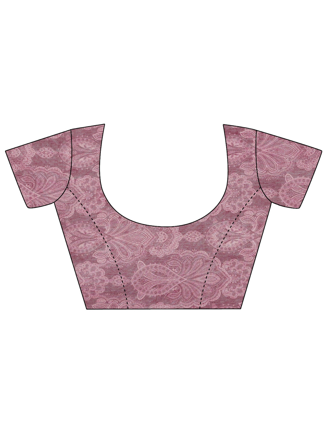 Purple Printed Silk Blend Sarees With Unstitched Blouse Piece