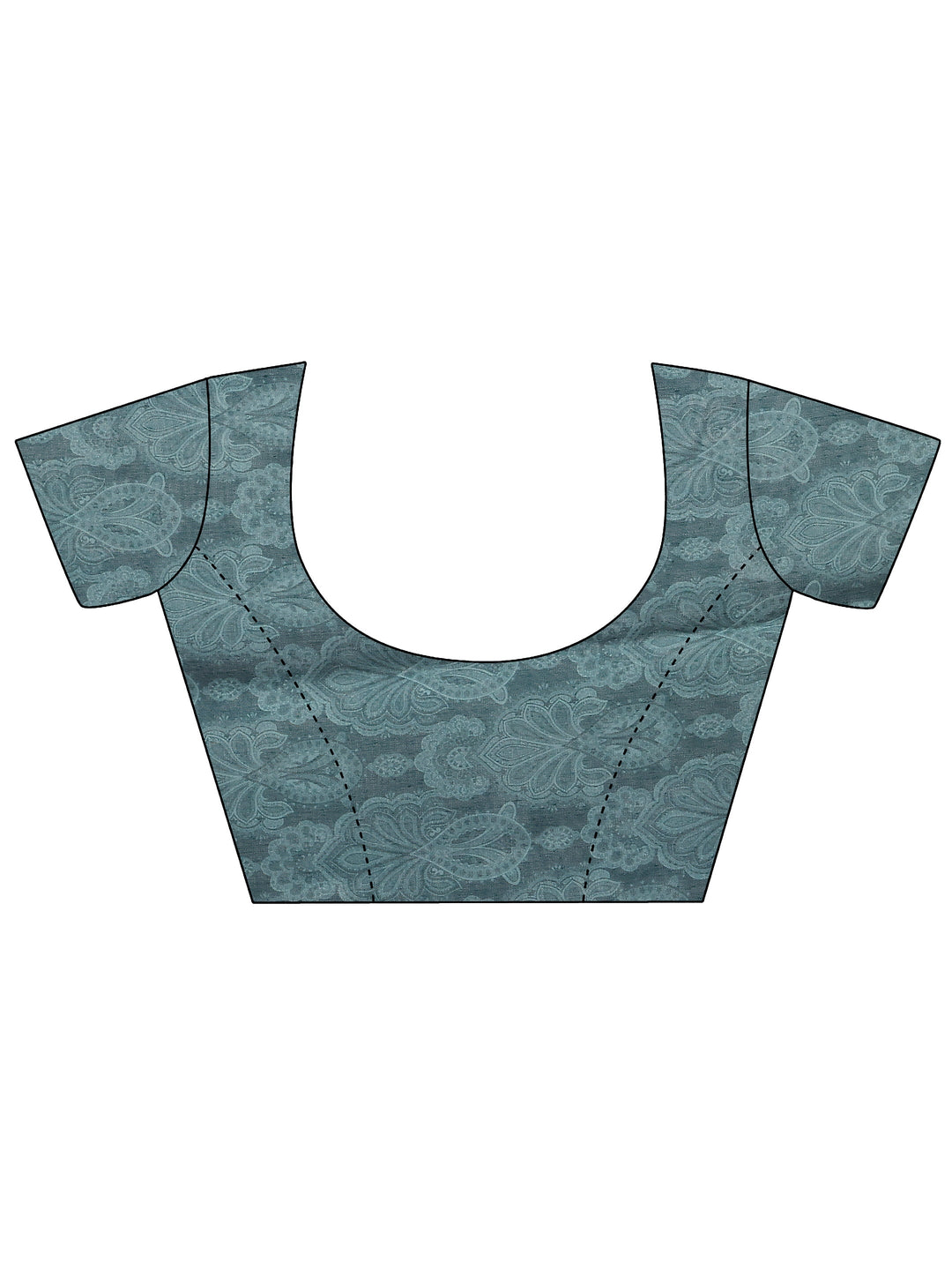 Blue Printed Silk Blend Sarees With Unstitched Blouse Piece