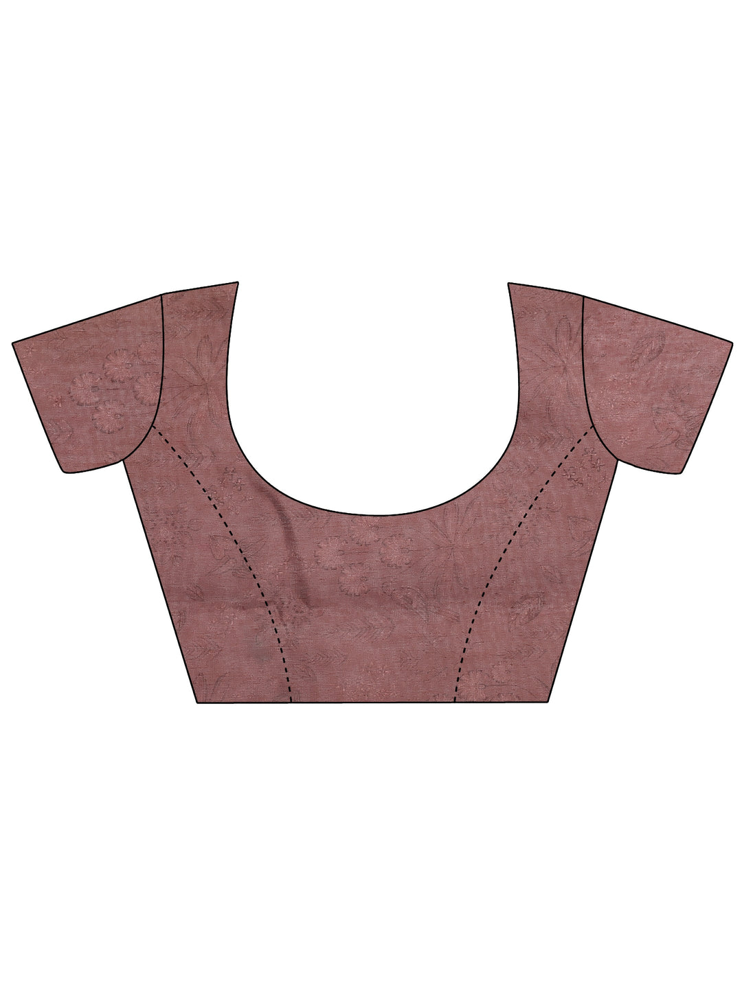 Peach Printed Silk Blend Saree With Unstitched Blouse Piece