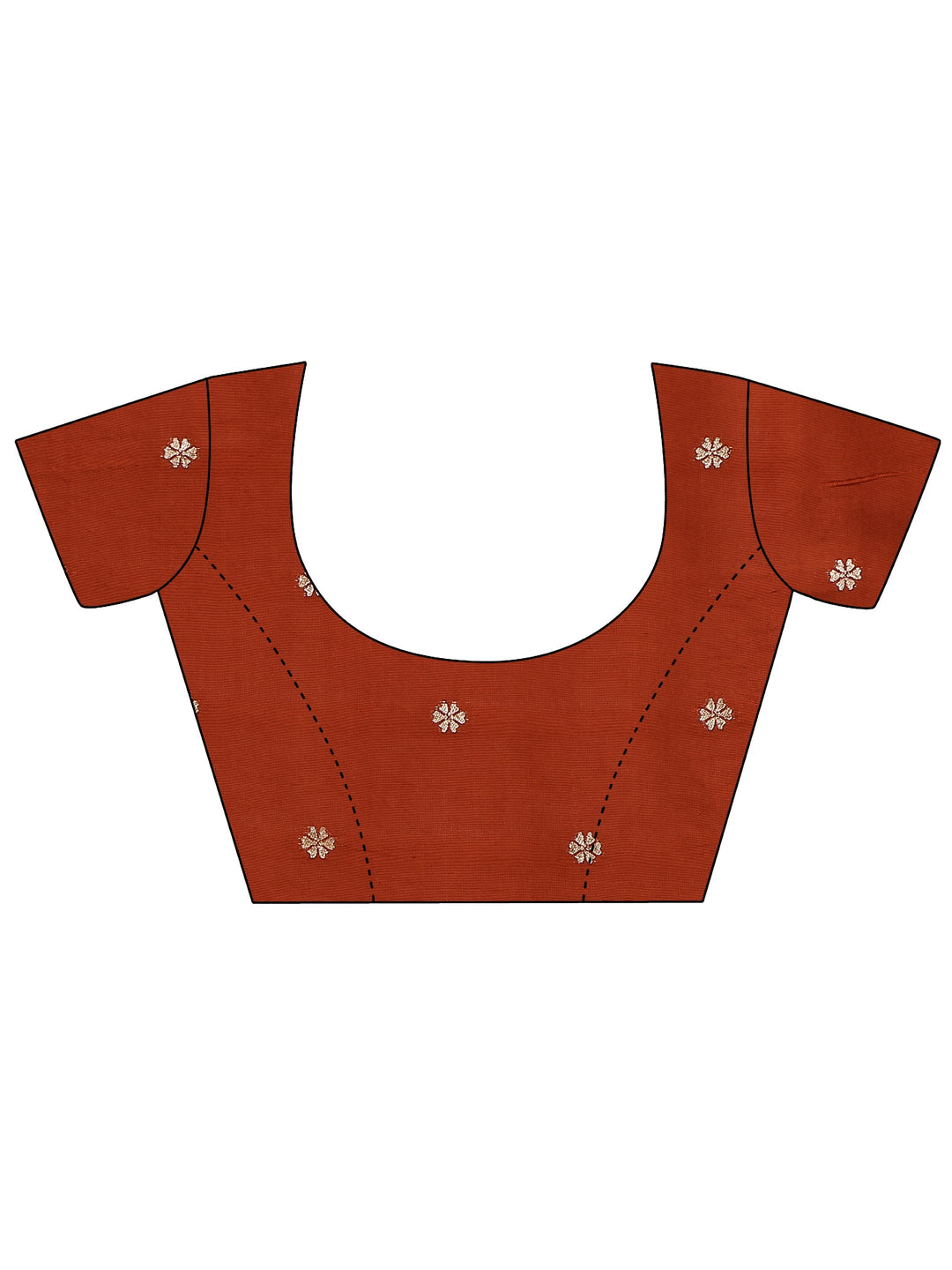 Rust Woven Design Banarsi Silk Blend Saree With Unstitched Blouse Piece