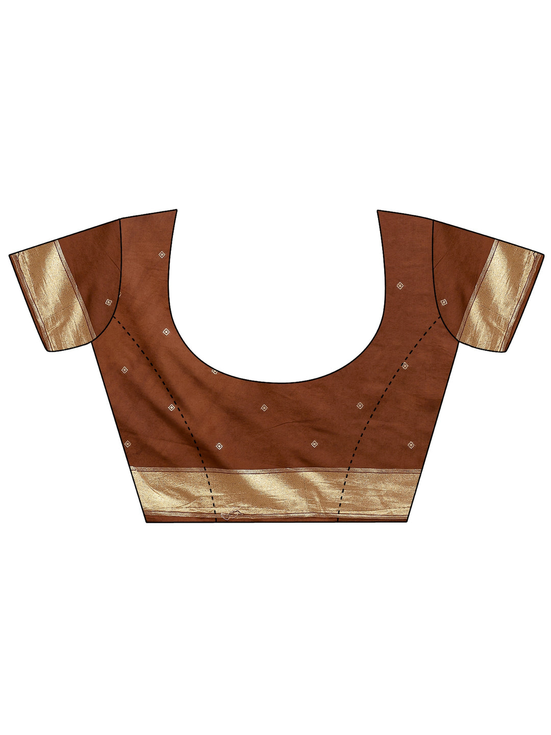 Brown Striped Woven Design Silk Blend Saree With Unstitched Blouse Piece