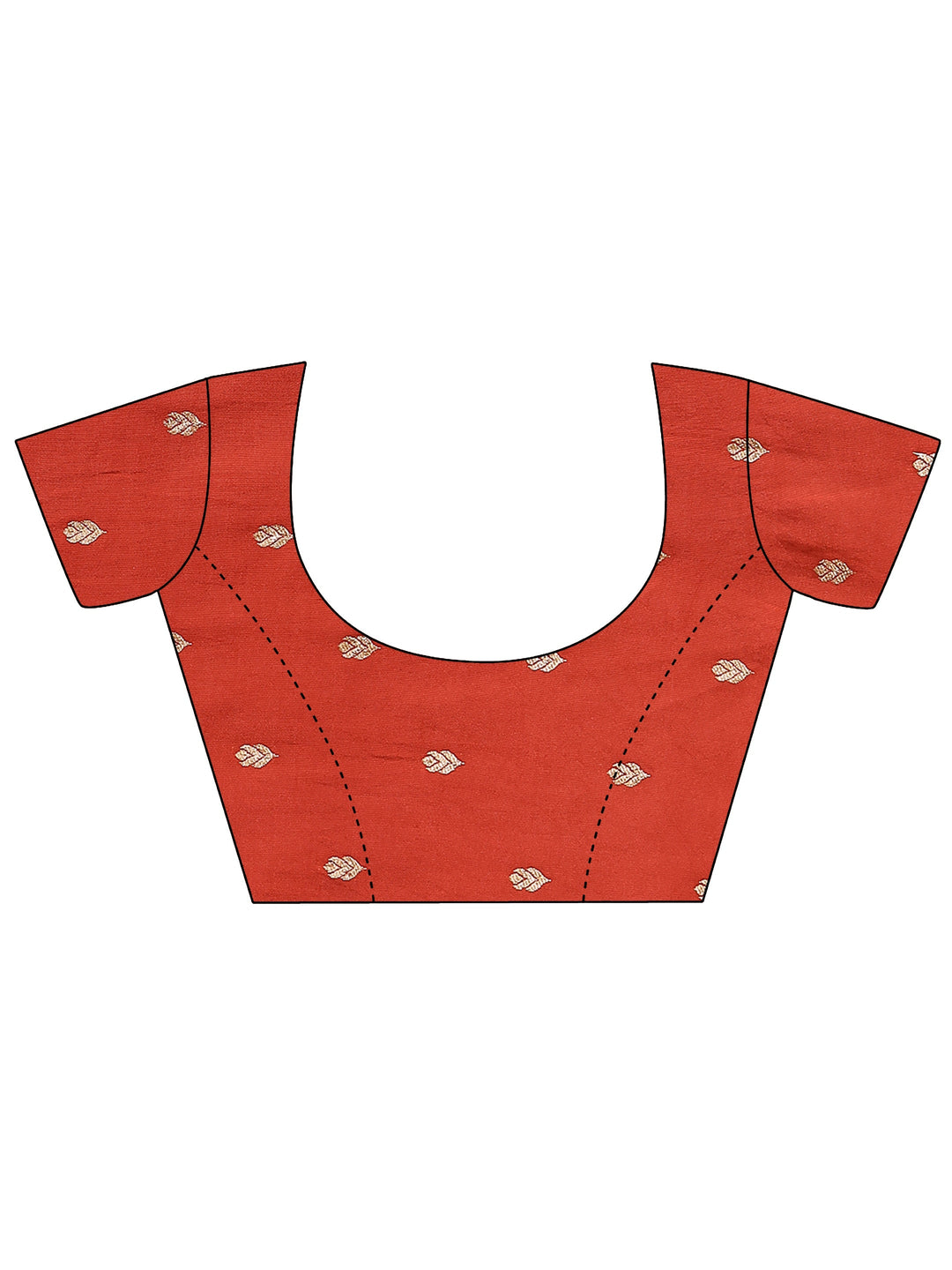 Orange Woven Design Banarsi Silk Blend Saree With Unstitched Blouse Piece