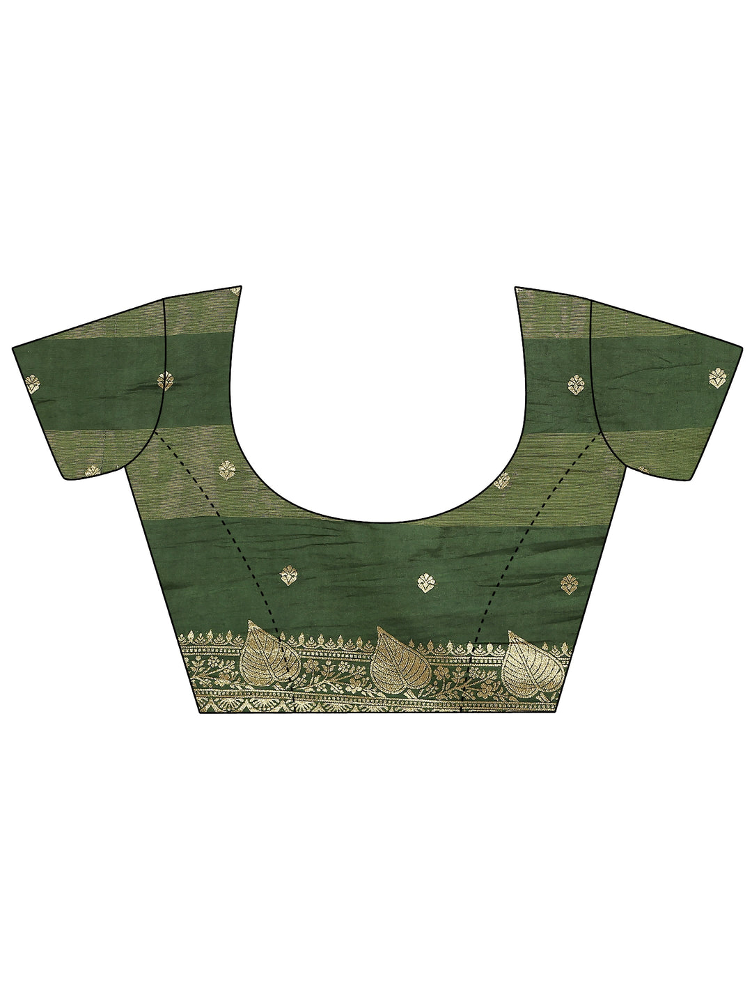 Green Woven Design Banarsi Silk Blend Saree With Unstitched Blouse Piece