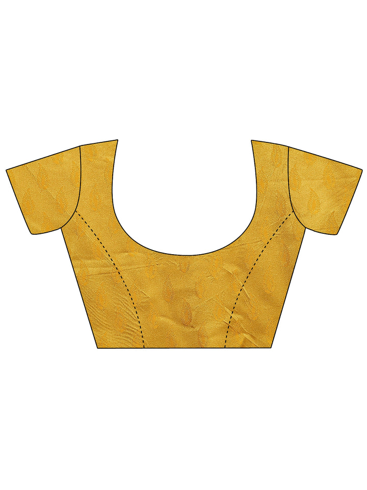 Mustard Woven Design Silk Blend Sarees With Unstitched Blouse Piece