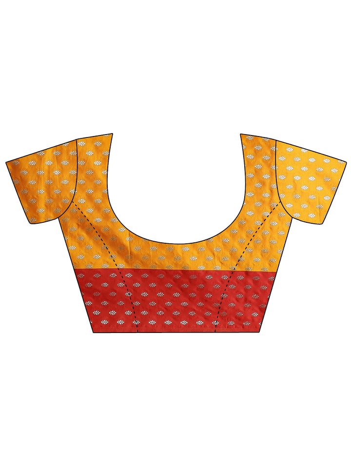 Mustard  Woven Design Silk Blend Sarees With Unstitched Blouse Piece