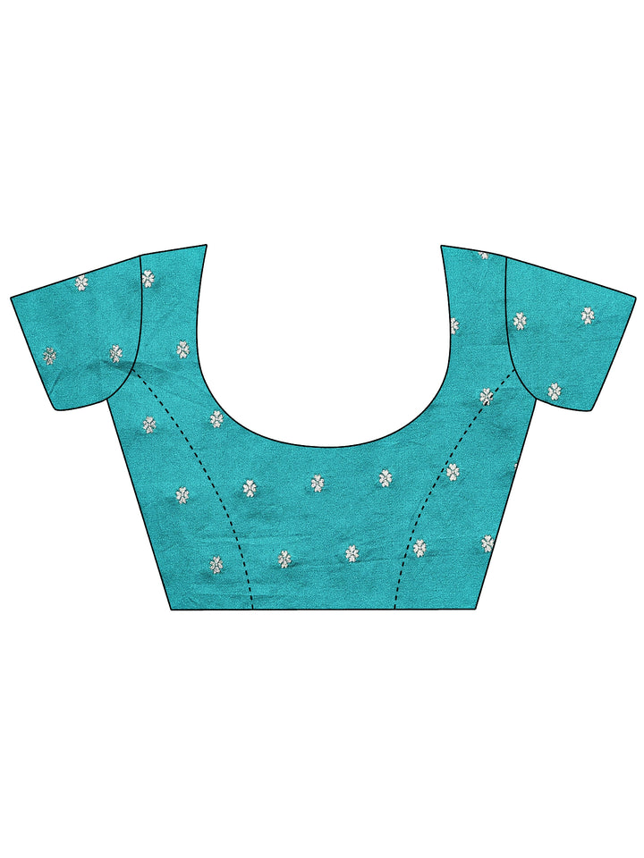 Green Woven Design Silk Blend Sarees With Unstitched Blouse Piece