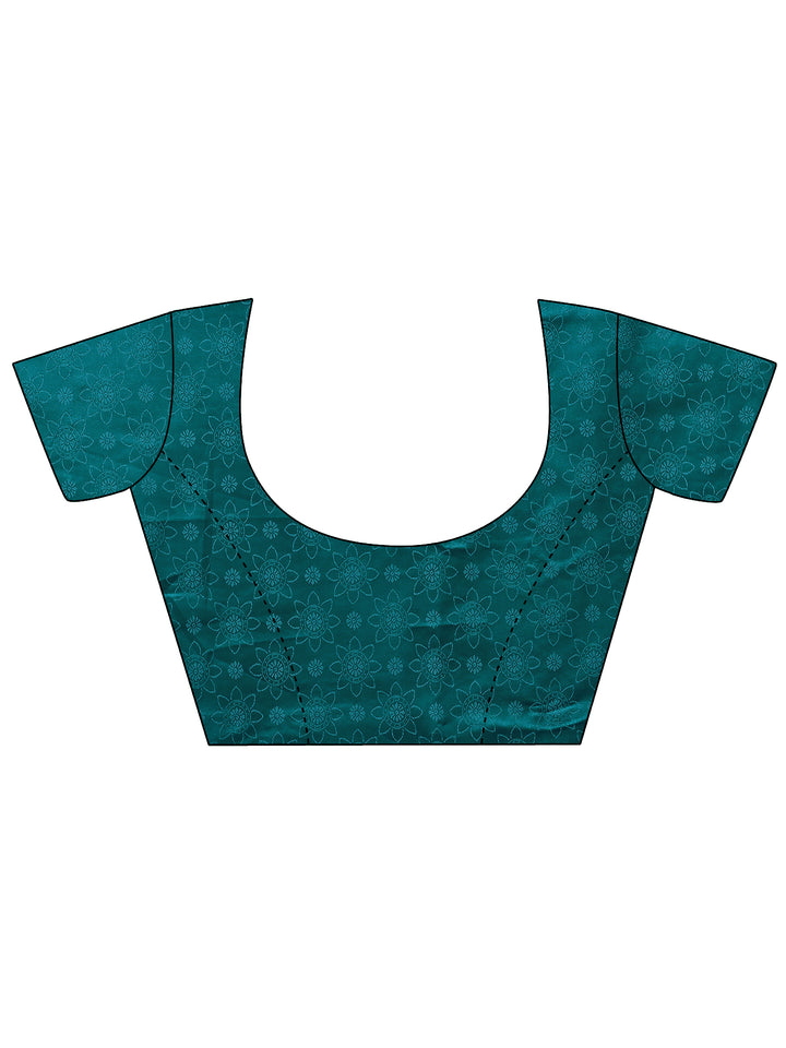 Green Woven Design Silk Blend Sarees With Unstitched Blouse Piece