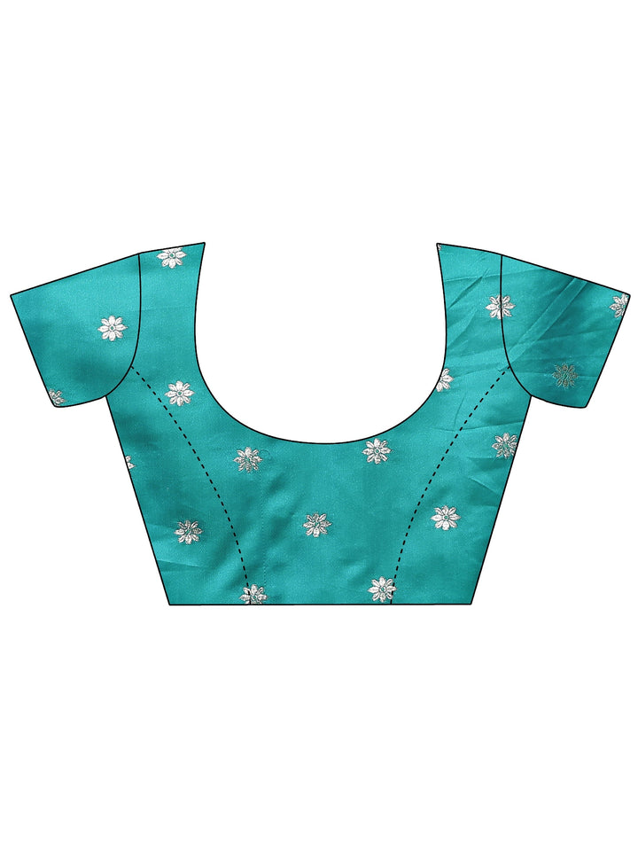 Green Woven Design Silk Blend Sarees With Unstitched Blouse Piece