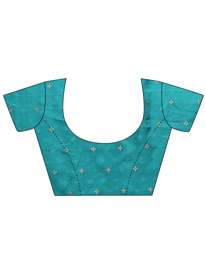 Lime Green Woven Design Silk Blend Sarees With Unstitched Blouse Piece