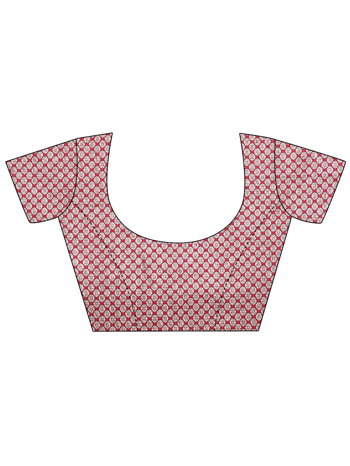 Pink Woven Design Silk Blend Sarees With Unstitched Blouse Piece