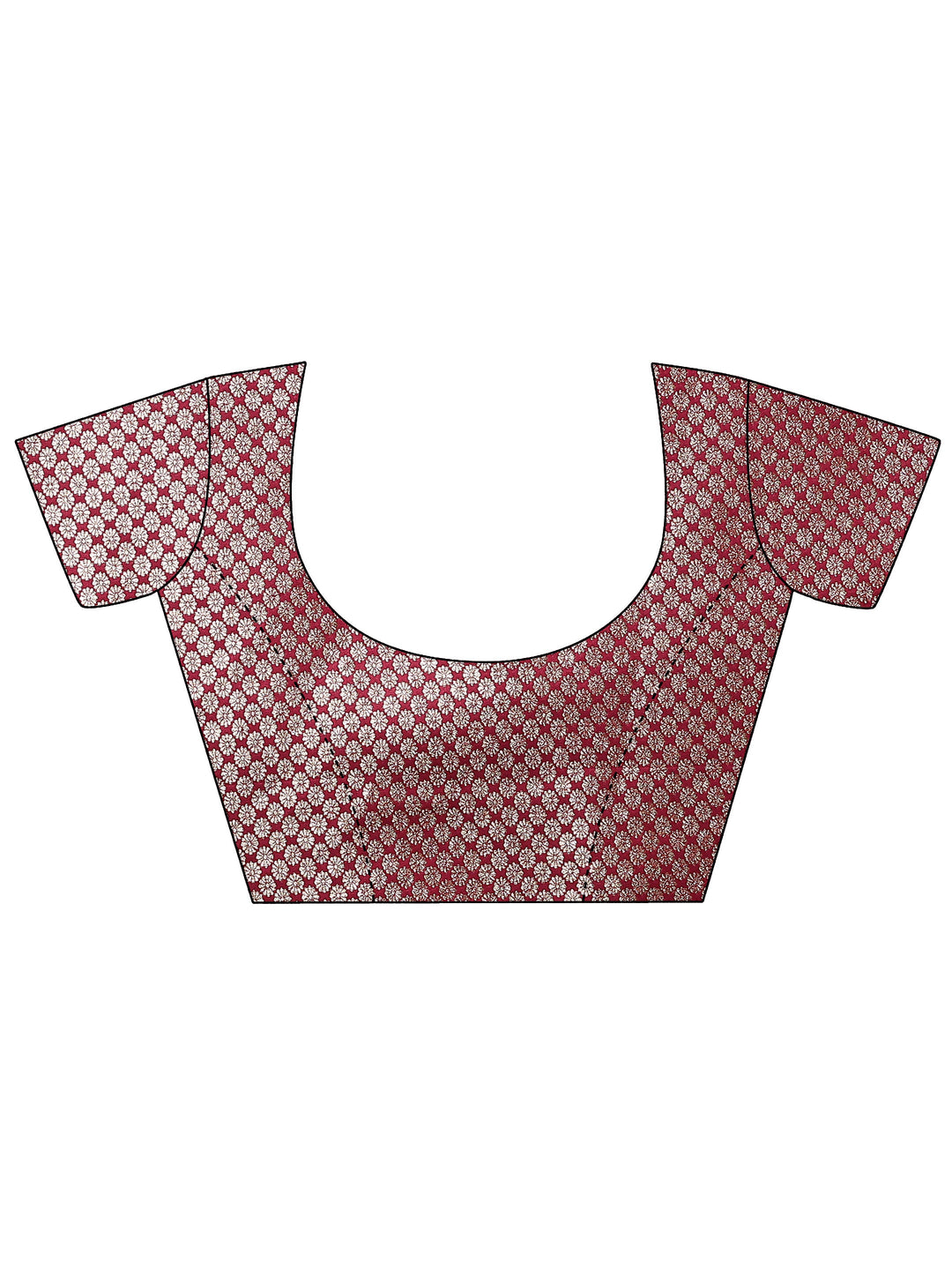 Burgundy Woven Design Silk Blend Sarees With Unstitched Blouse Piece
