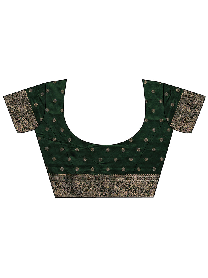 Mustard Leheriya Woven Design Sarees With Unstitched Blouse Piece