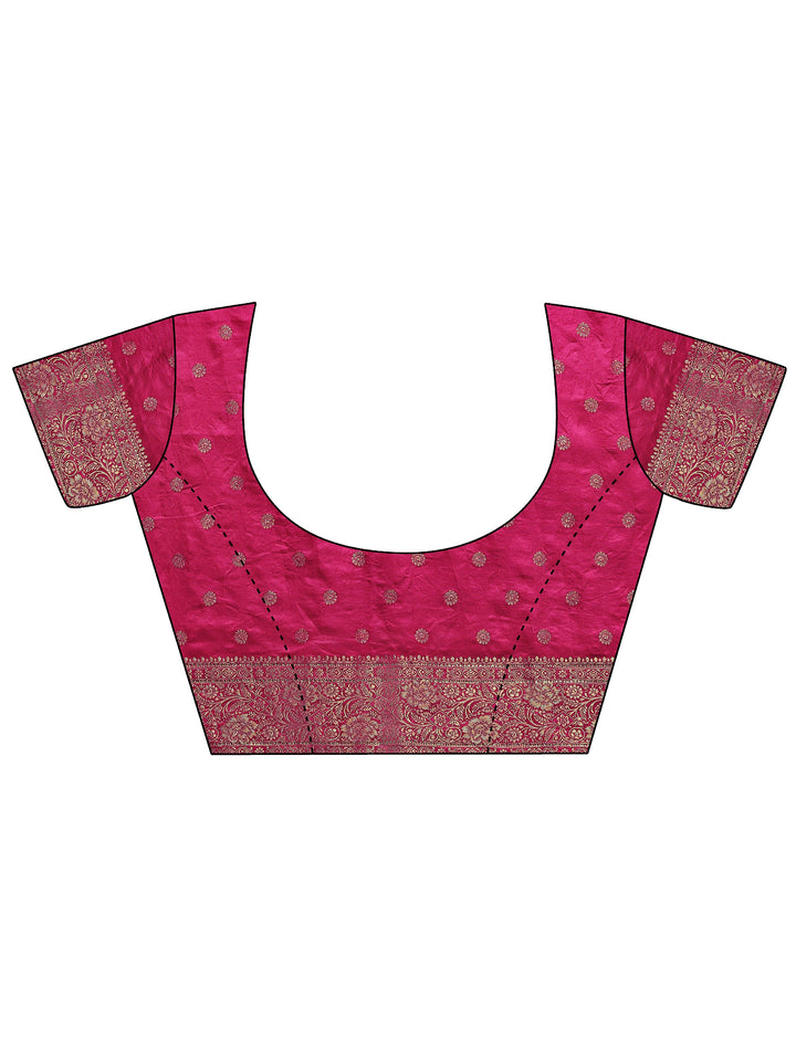 Green Leheriya Woven Design Sarees With Unstitched Blouse Piece