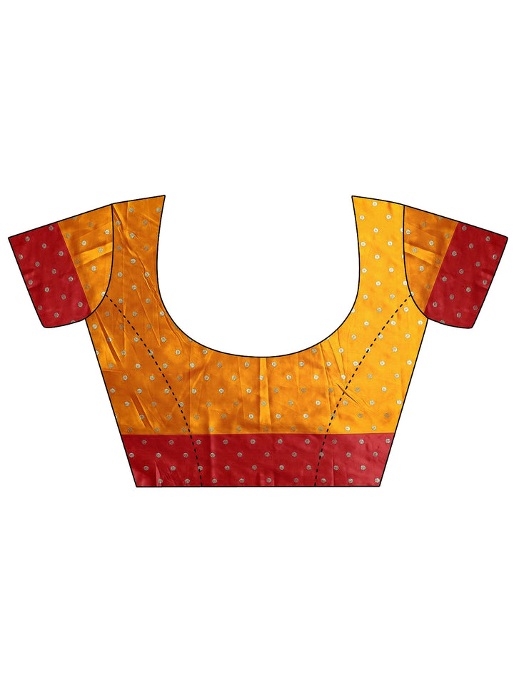Mustard Woven Design Silk Blend Sarees With Unstitched Blouse Piece