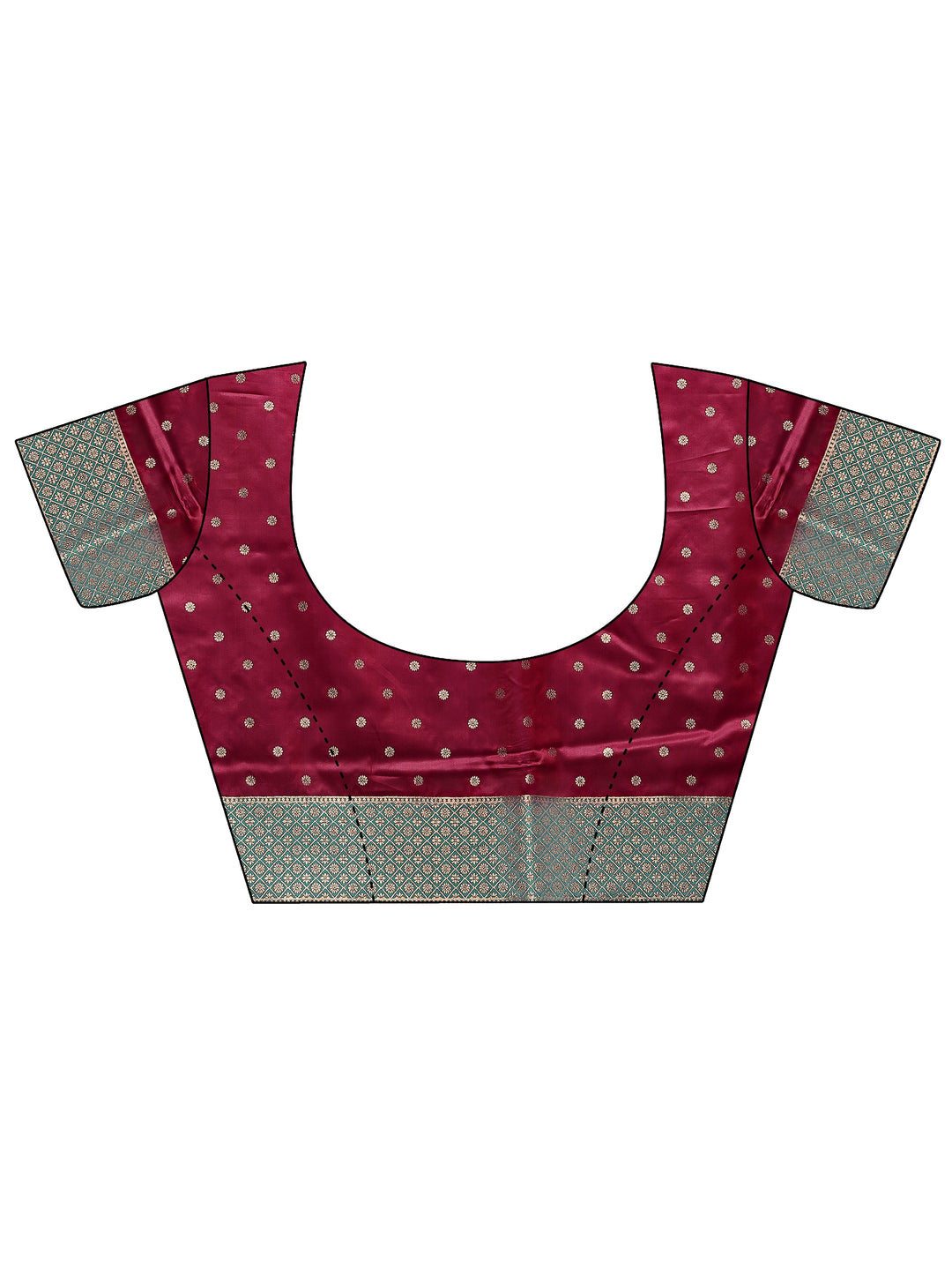 Maroon Woven Design Silk Blend Sarees With Unstitched Blouse Piece