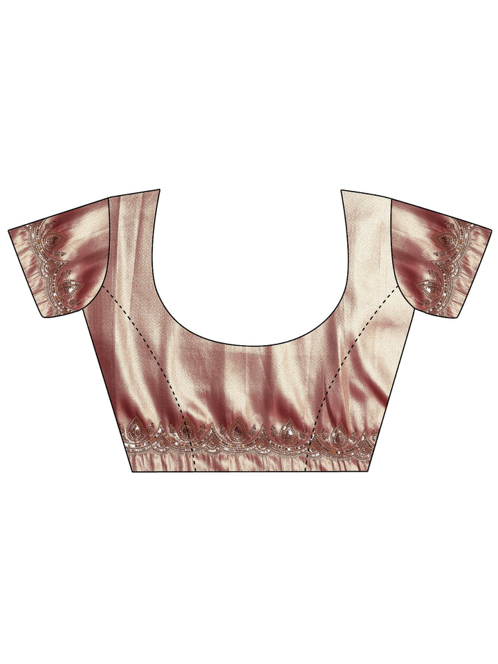 Pink Woven Design Silk Blend Sarees With Unstitched Blouse Piece