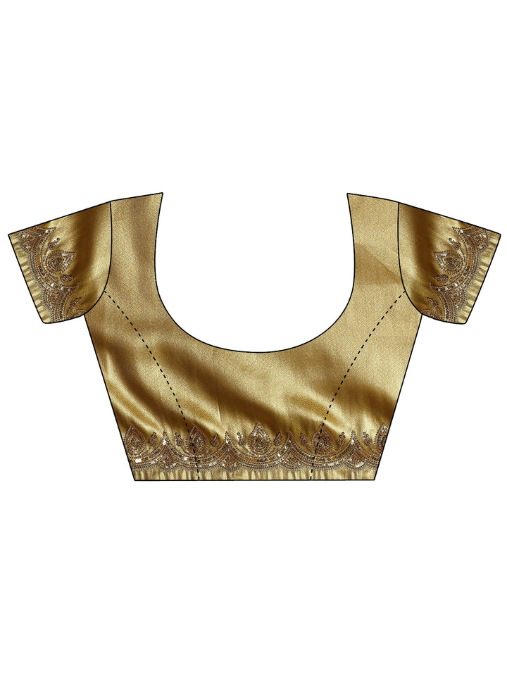 Mustard Woven Design Silk Blend Sarees With Unstitched Blouse Piece