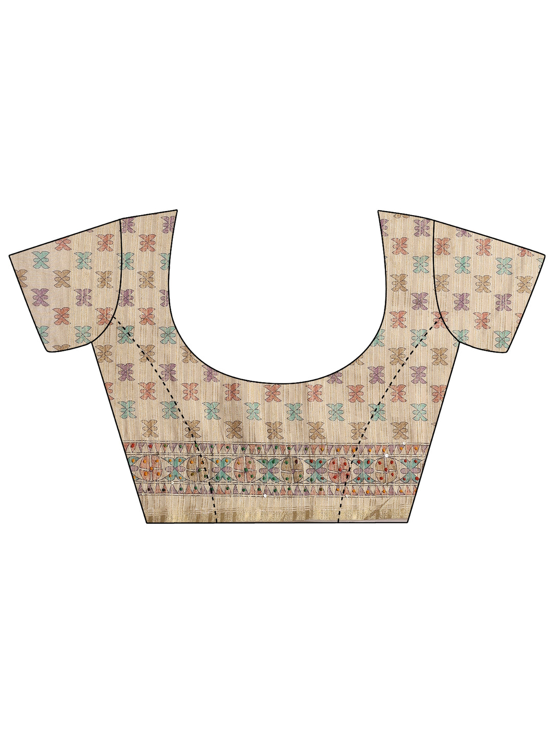 Mauve Printed Silk Blend Saree With Unstitched Blouse Piece