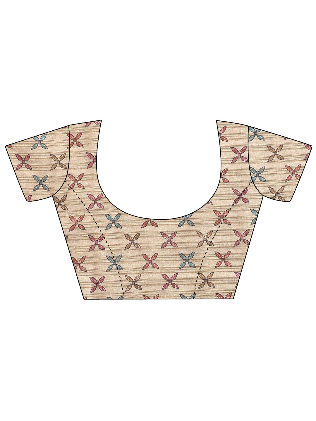 Pink Printed Silk Blend Saree With Unstitched Blouse Piece