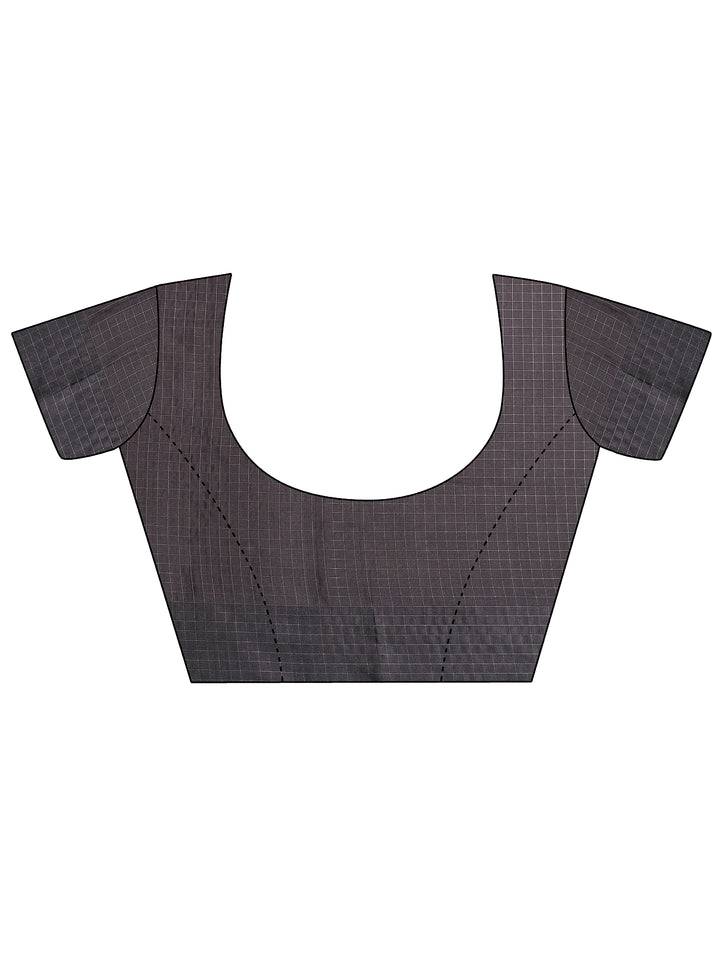 Off White Printed Silk Blend Saree With Unstitched Blouse Piece