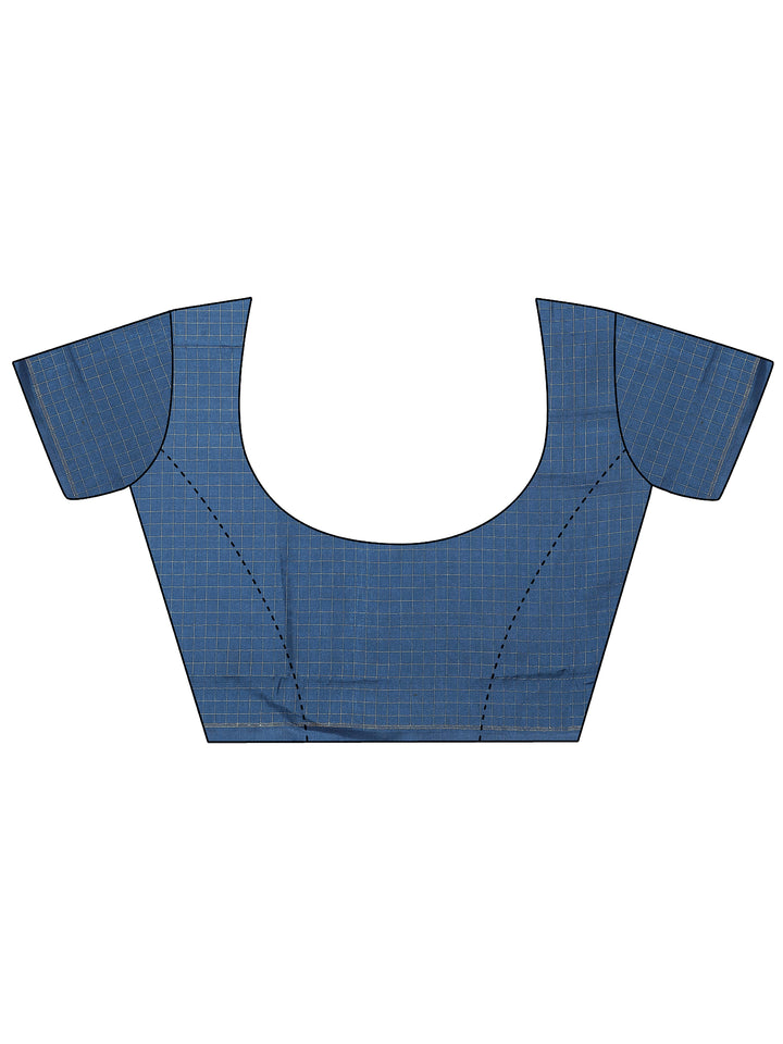 Off White Printed Silk Blend Saree With Unstitched Blouse Piece