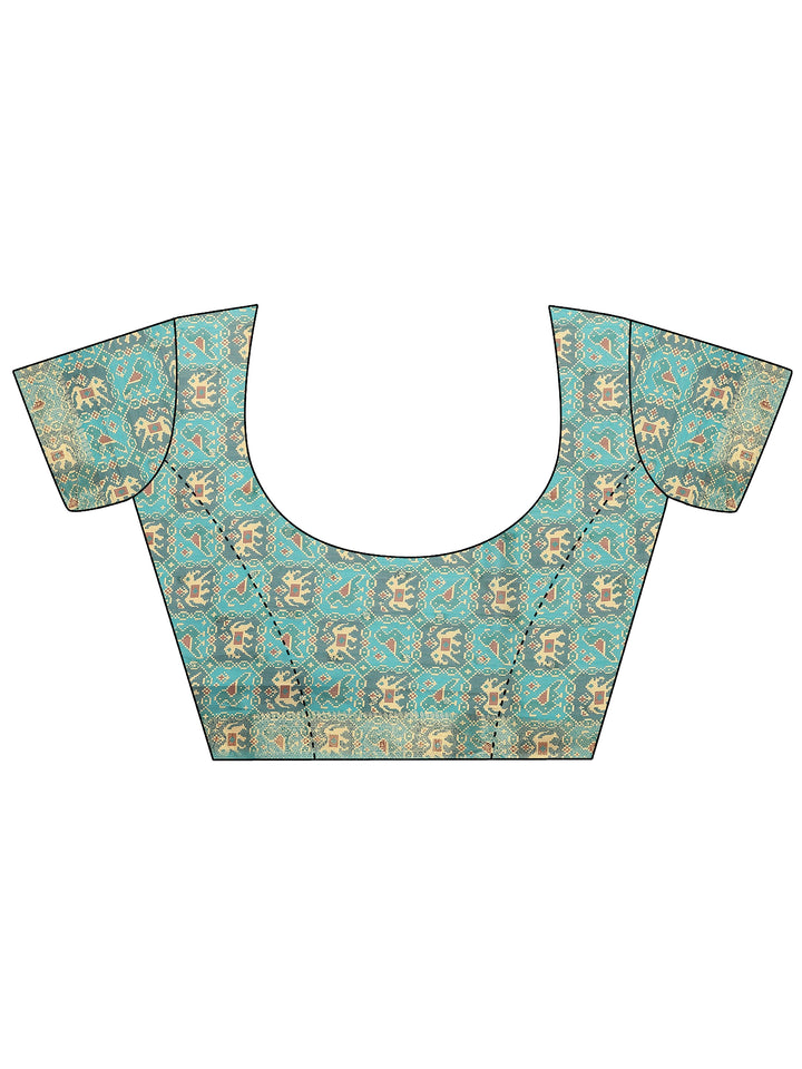 Green Woven Design Silk Blend Saree With Unstitched Blouse Piece