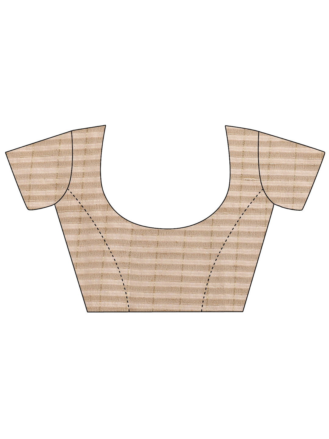 Beige Printed Silk Blend Saree With Unstitched Blouse Piece