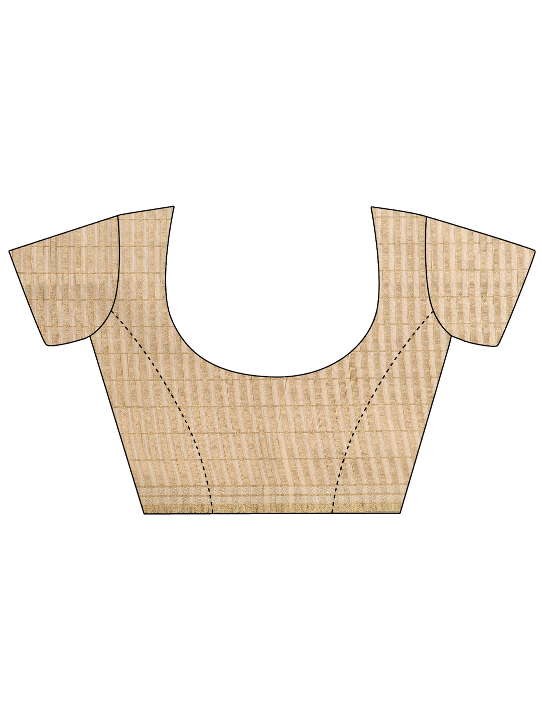 Beige Printed Silk Blend Saree With Unstitched Blouse Piece