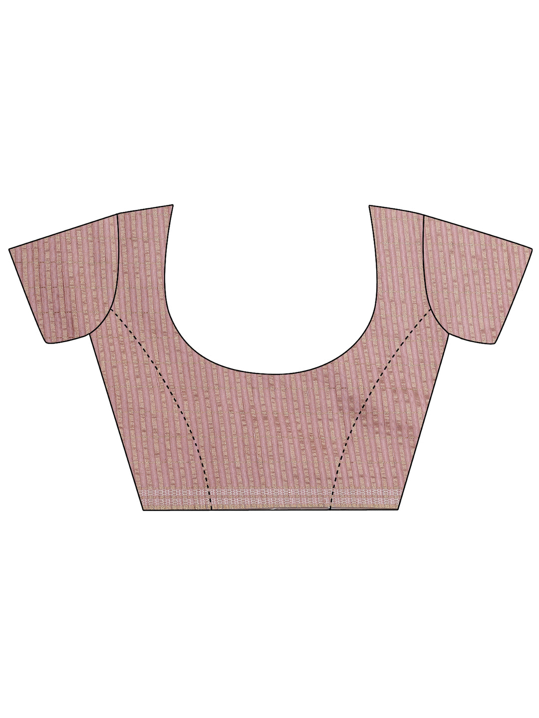 Pink Printed Silk Blend Saree With Unstitched Blouse Piece